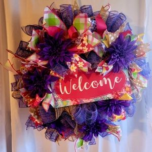Spring welcome wreath